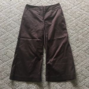 Worthington Stretch Wide Leg Brown Capris 4